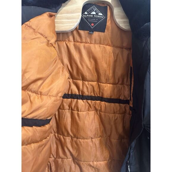 Alpine North Women's Vegan Down Parka Jacket with Faux Fur Black Sz. 4x - Picture 4 of 7